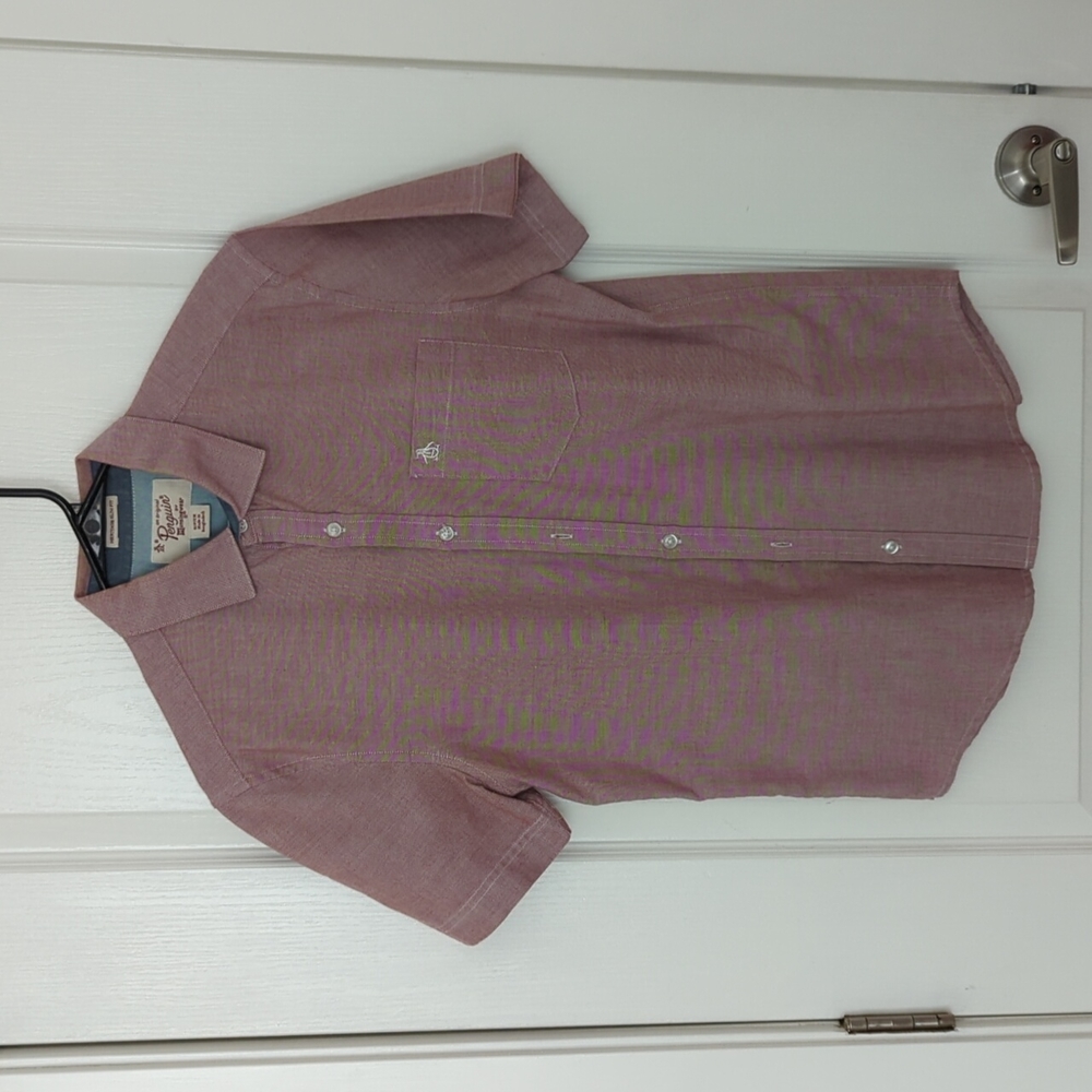 Penguin Small Red Short Sleeve Button Down